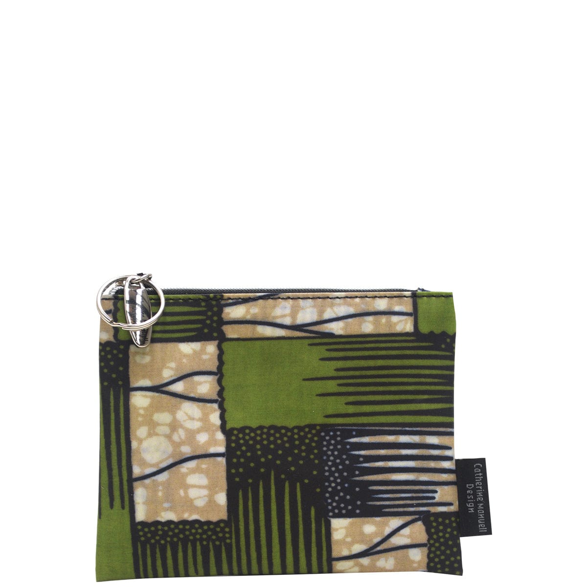 Everyday Purse - African prints - Green Navy Block Print