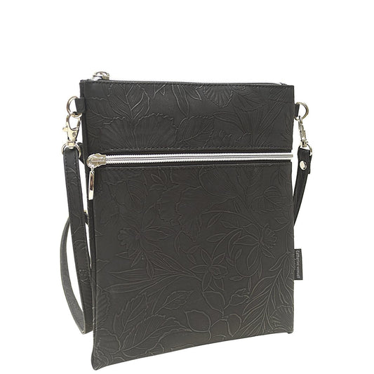 Roma Tote - Black Emboss Rose