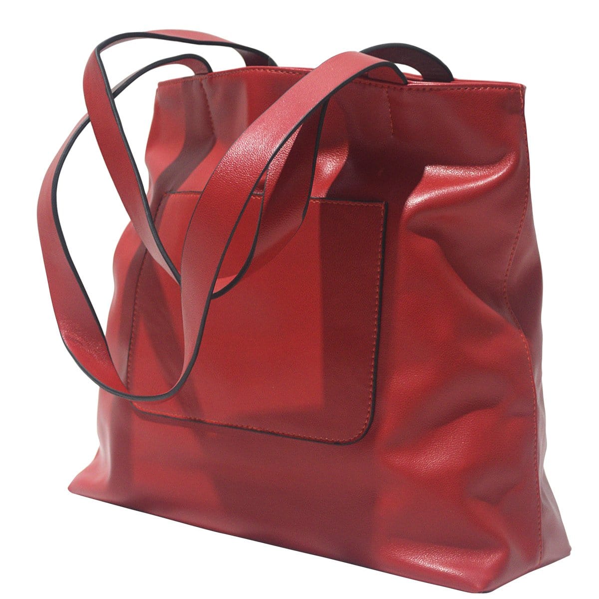 Pocket Tote - Red Leather Look