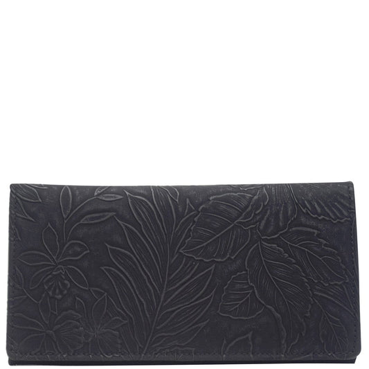 Wider Window Wallet - Black Emboss Tahiti - Half price!