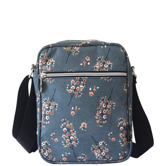 Taller Walker - Blue Grey Rose Floral Corduroy