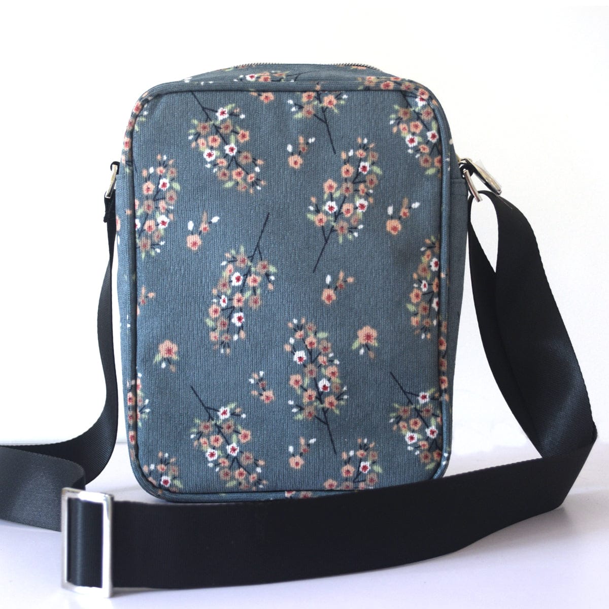 Taller Walker - Blue Grey Rose Floral Corduroy