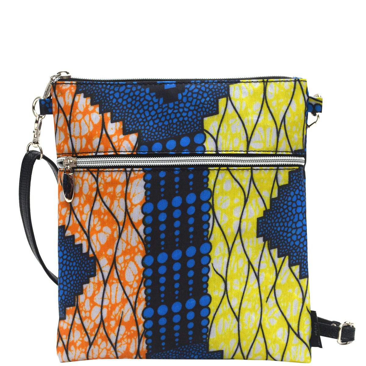 Roma Tote - African Prints - Gold Blue River