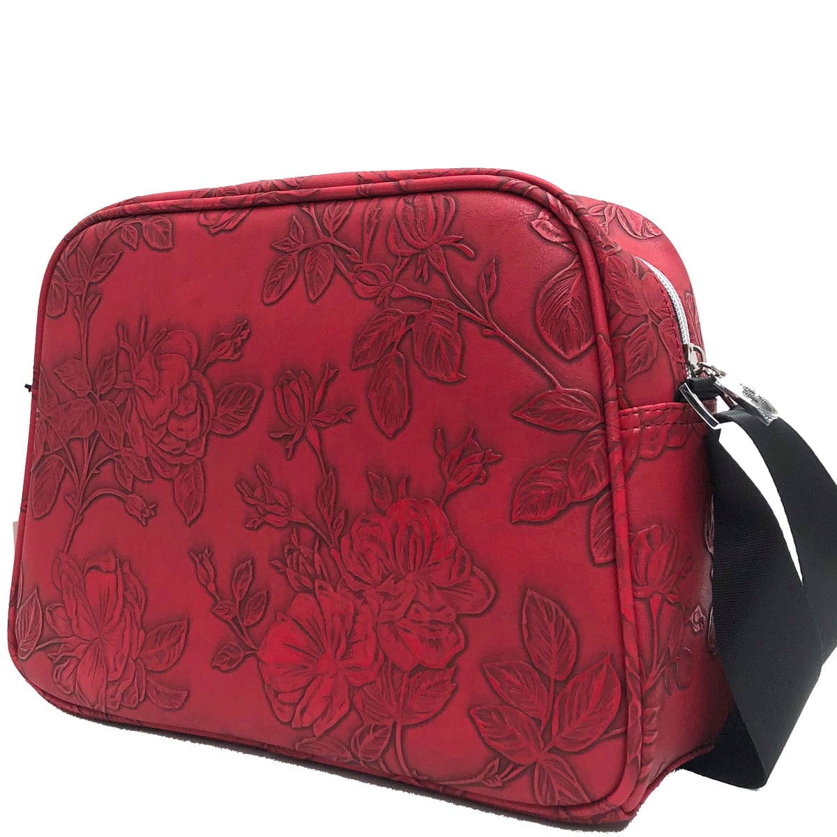 A-Line Bowler - Red emboss rose