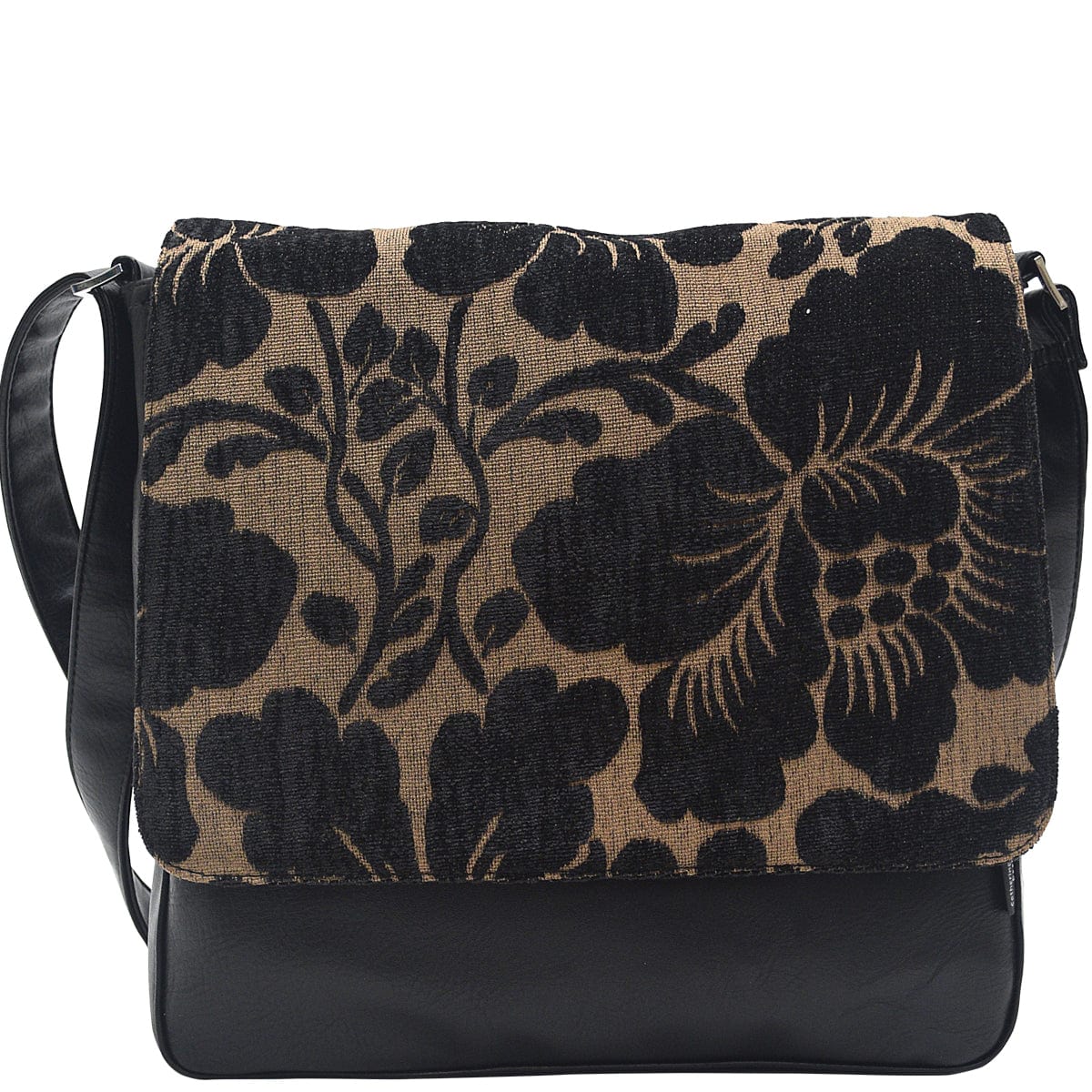 Haby Front Satchel Bag - Black Beige Haby