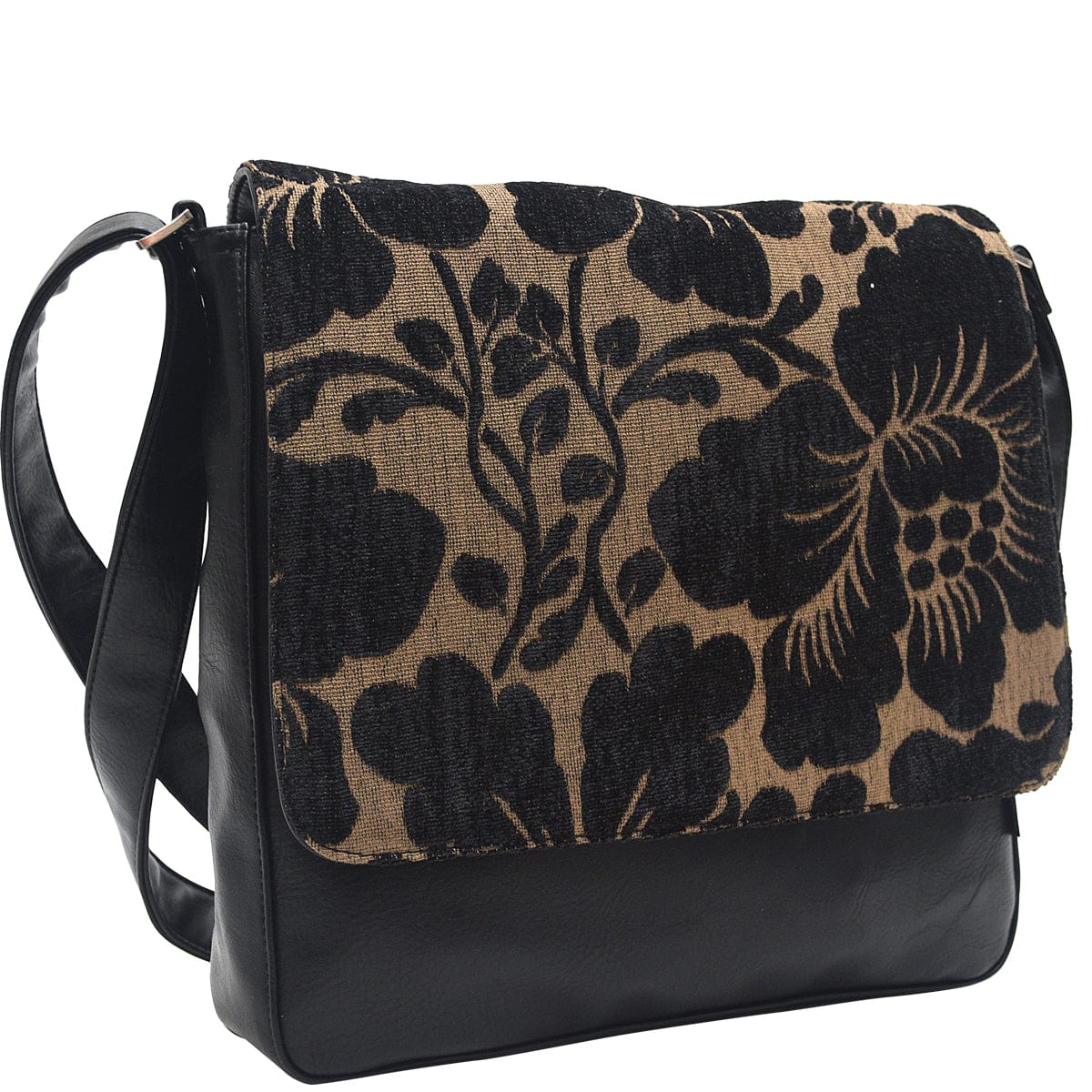 Haby Front Satchel Bag - Black Beige Haby