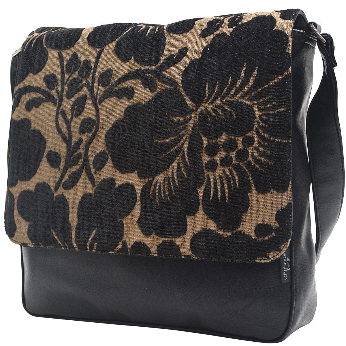 Haby Front Satchel Bag - Black Beige Haby
