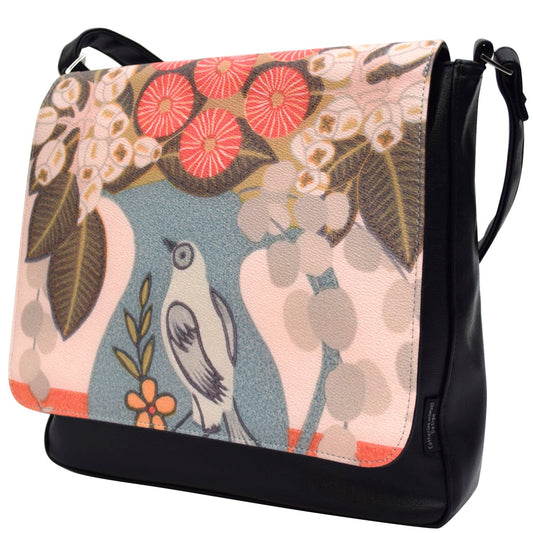 Floral Satchel Bag - Blue Bird