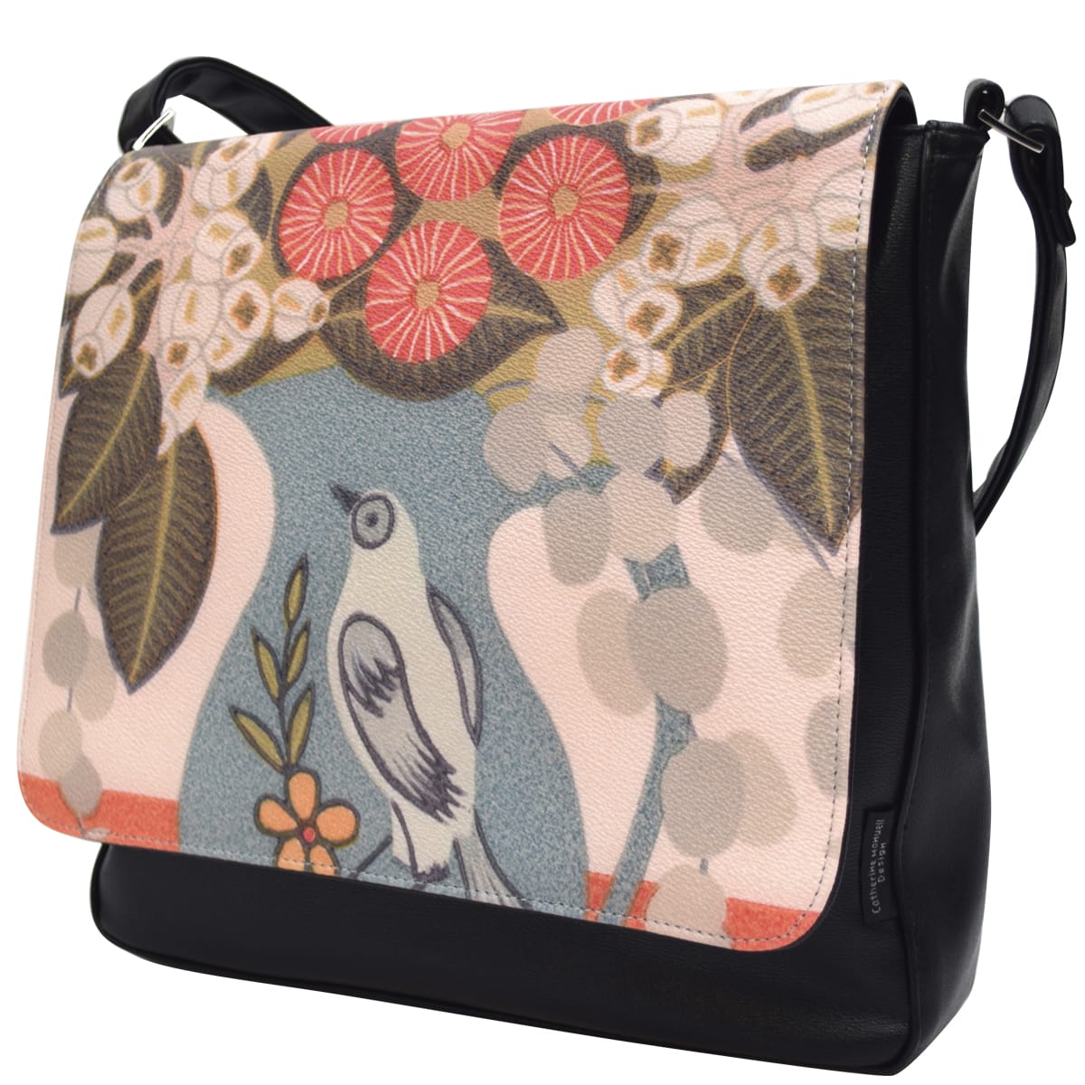 Floral Satchel Bag - Blue Bird
