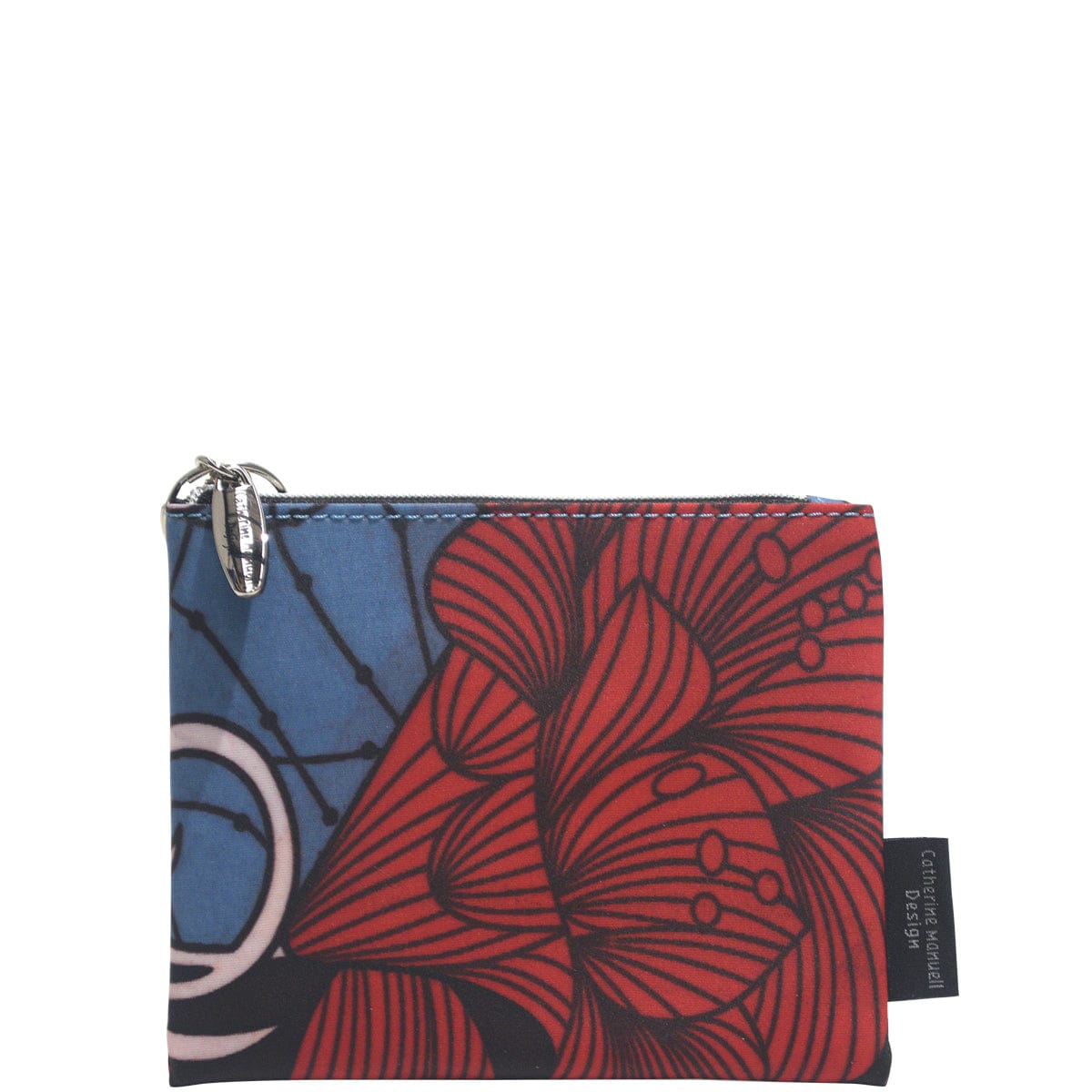 Everyday Purse - African prints - Red blue flowers