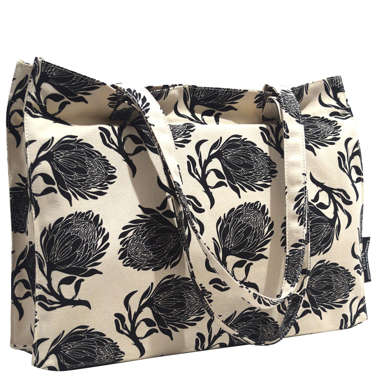 Beach Bag/Eco Shopper Tote - Black Protea