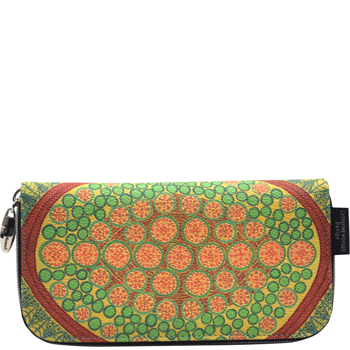 Curved Zip Section Wallet AAP - Wild Orange - Catherine Manuell Design