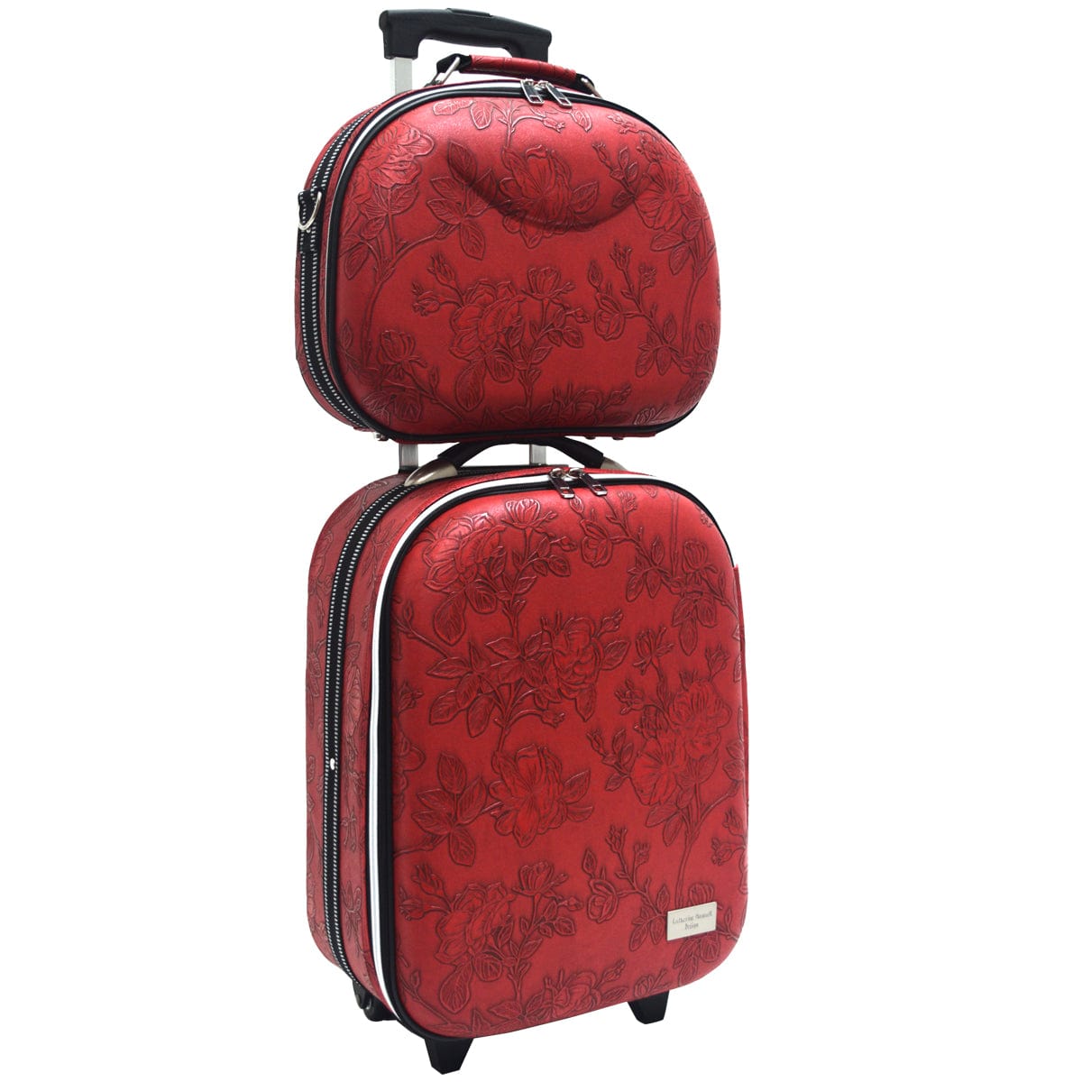 Airport Trolley Set - Red Emboss Rose