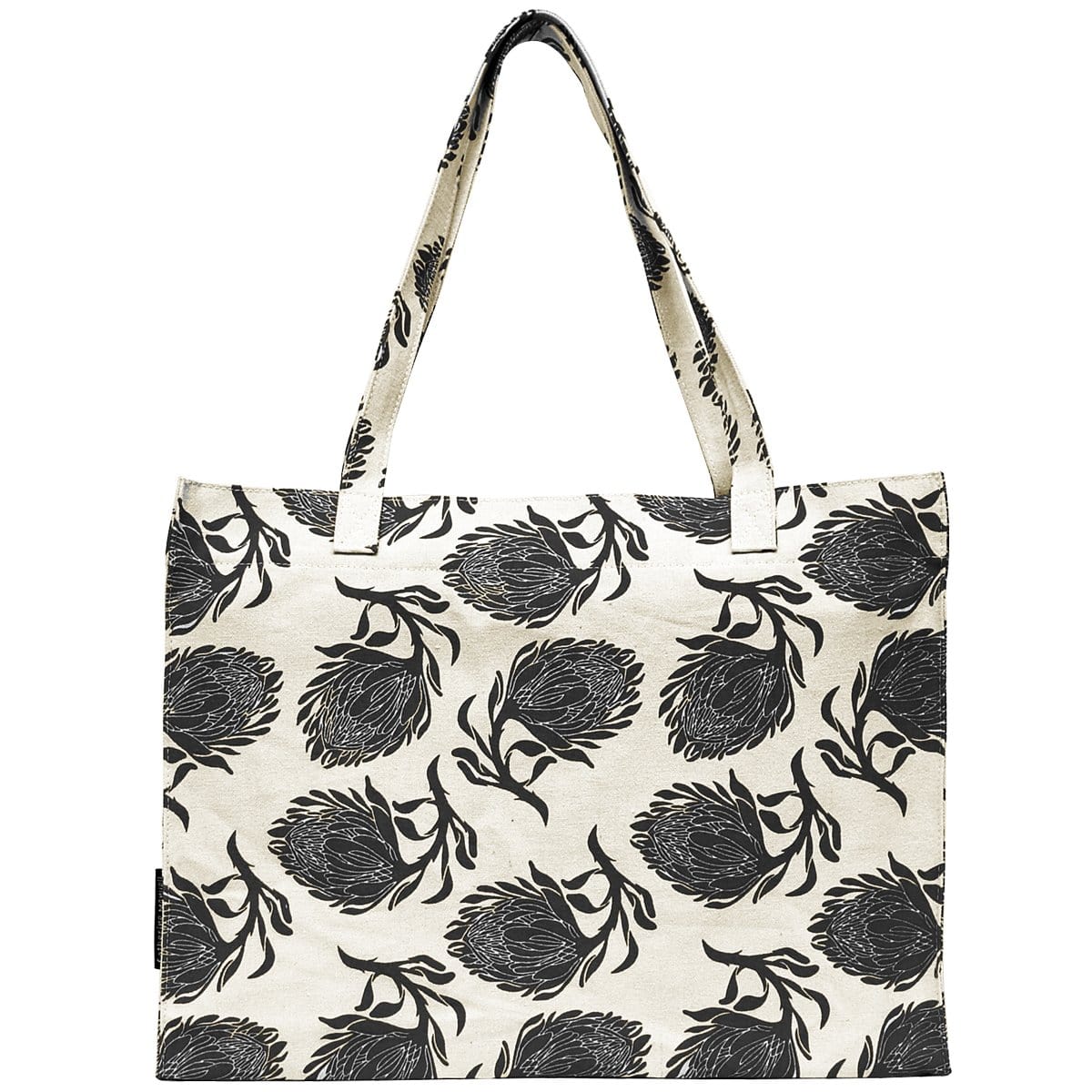 Beach Bag/Eco Shopper Tote - Black Protea