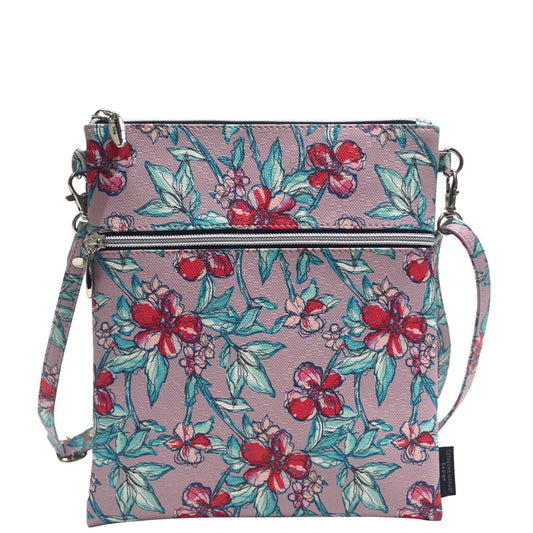 Roma Tote - Tan Red Sketch Flower - Only $45.00!