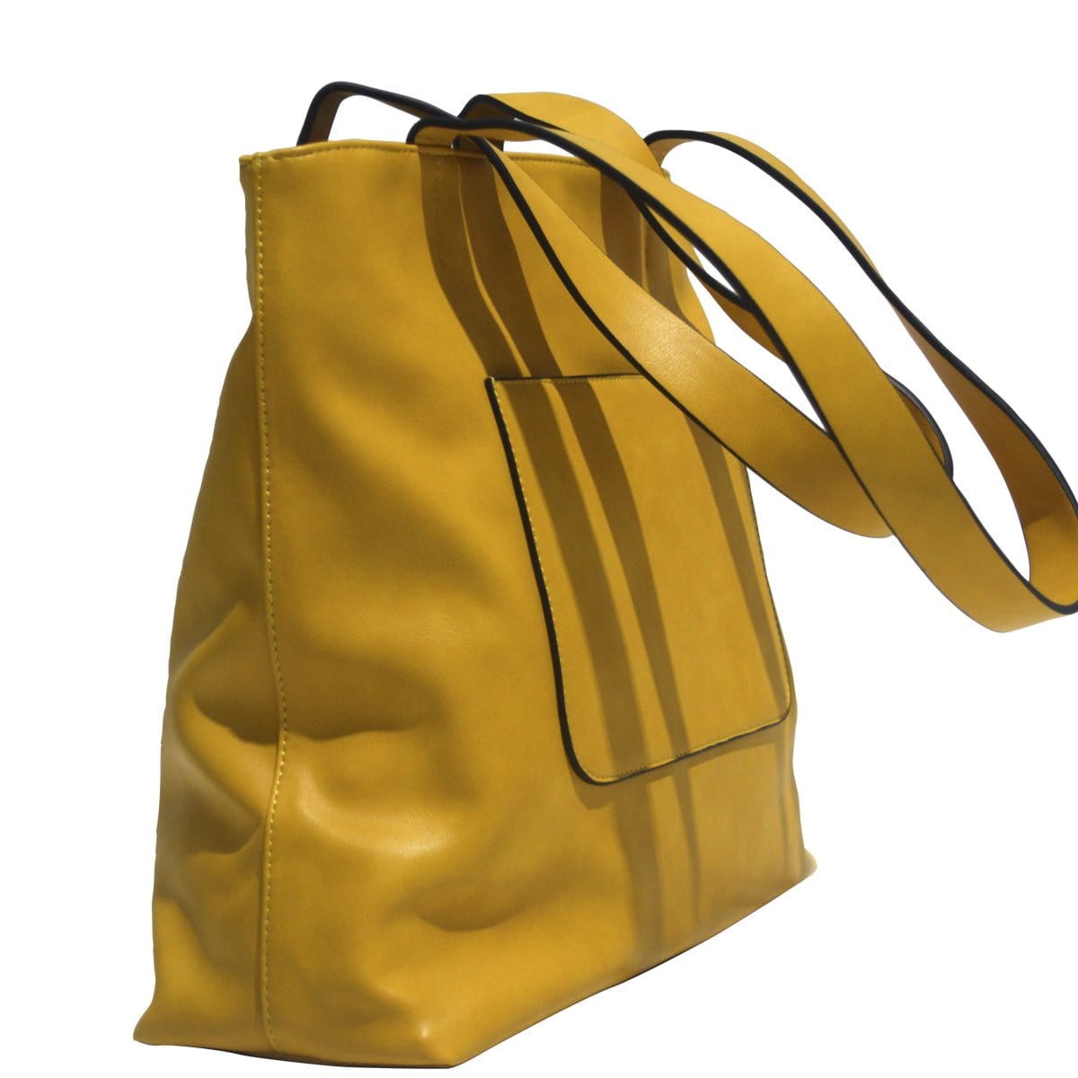 Pocket Tote - Mustard Leather Look