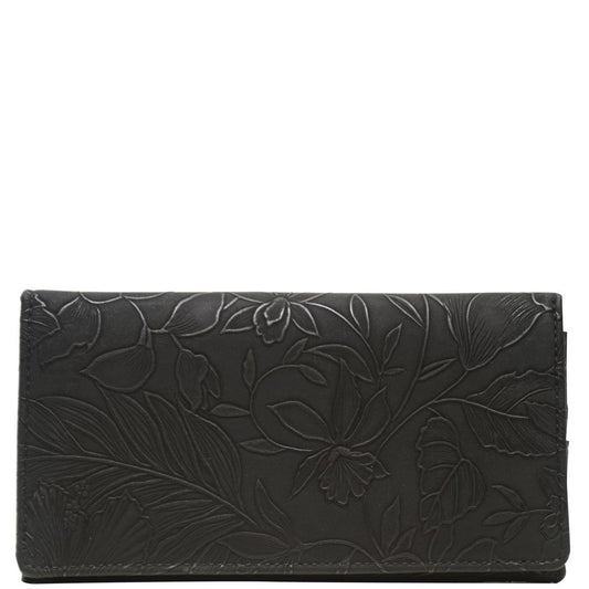 Wider Window Wallet - Black Emboss Tahiti - Half price!