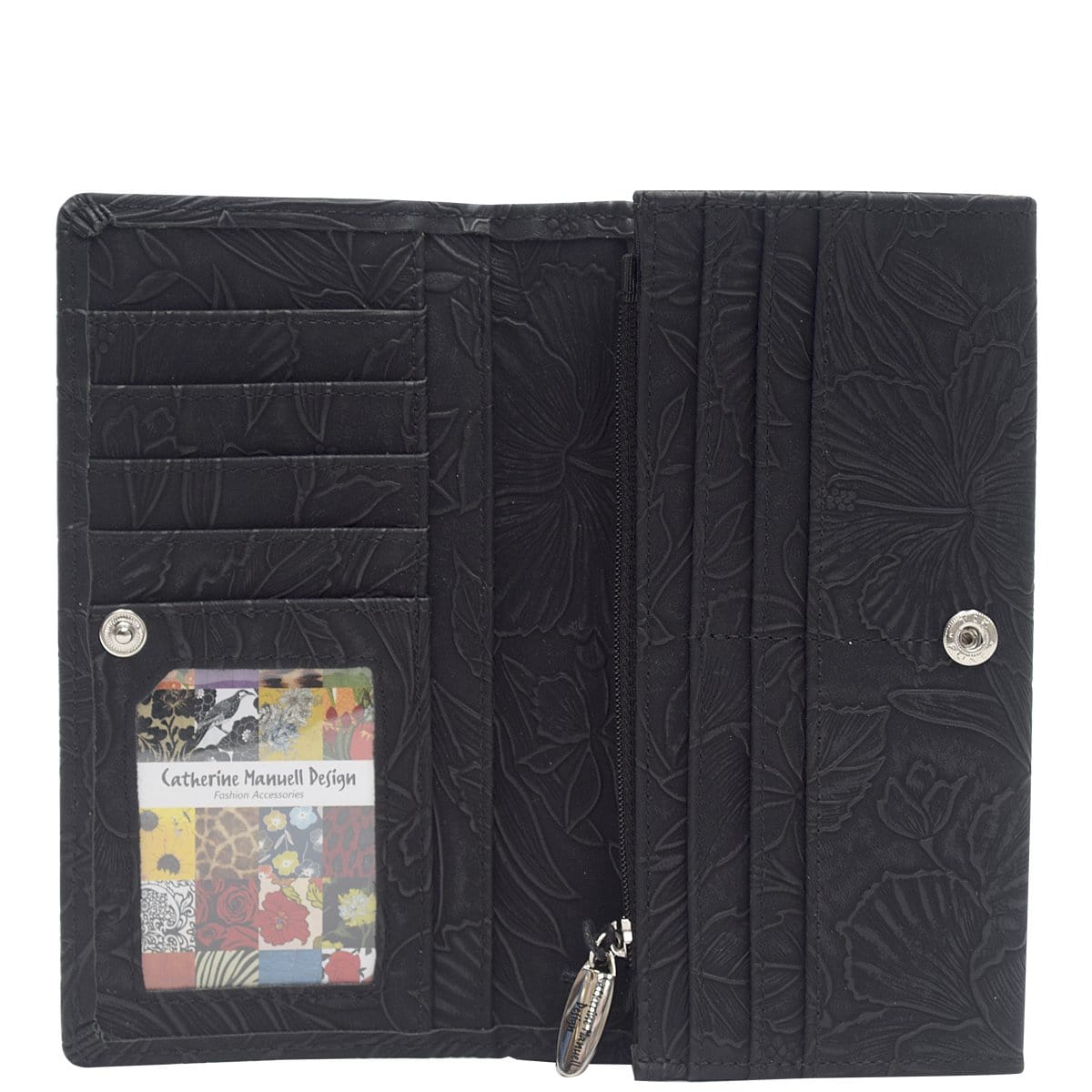 Wider Window Wallet - Black Emboss Tahiti