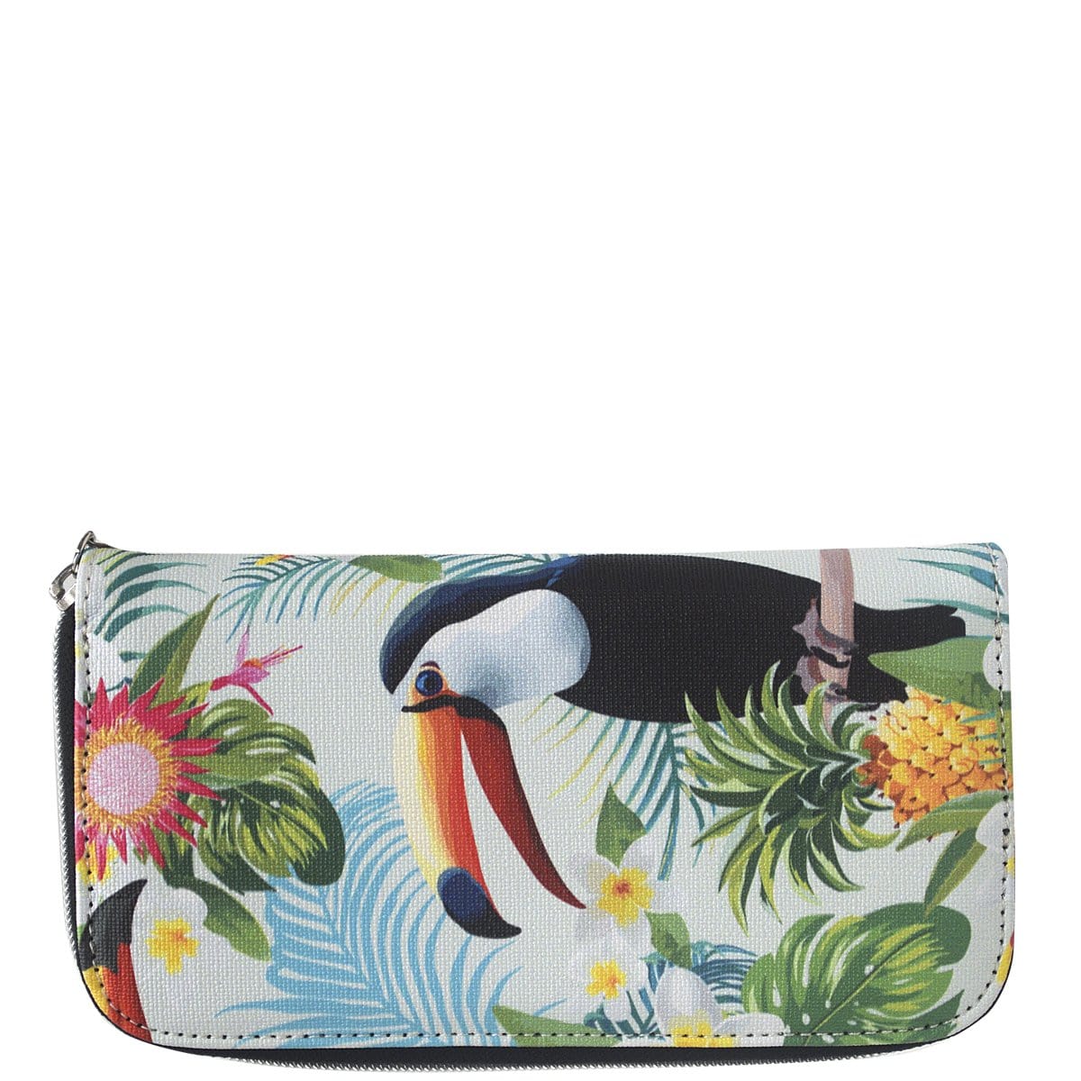 Curved Zip Section Wallet - Toucan Print - SALE 30% off