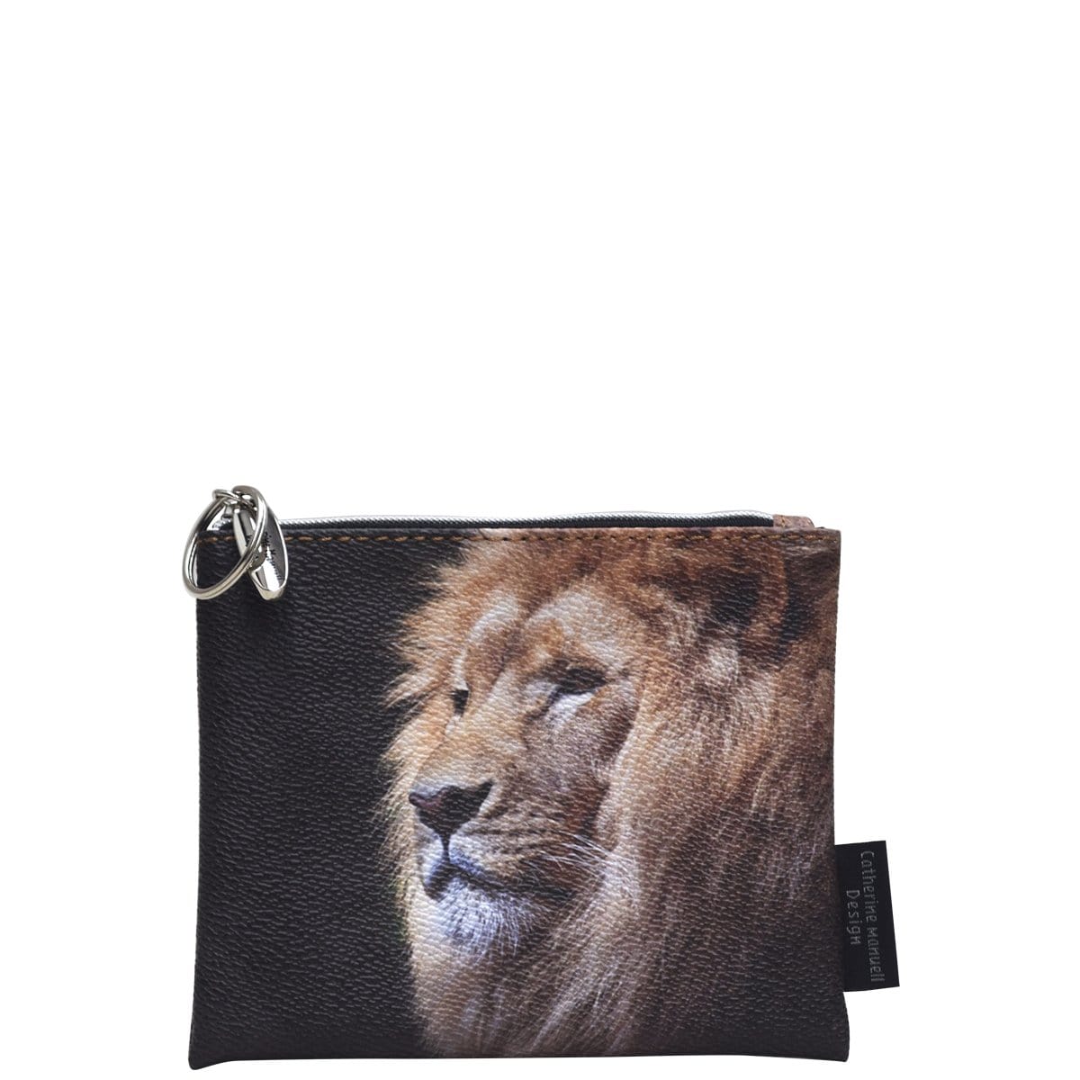 Metal Lion Buckle Belt in Tan Suede Leather