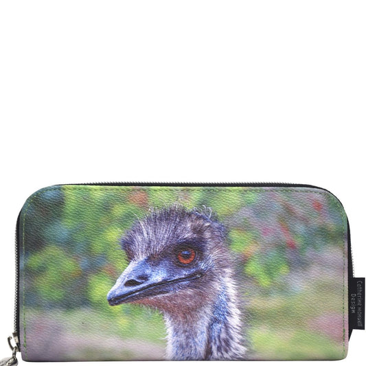Curved Zip Section Wallet - Emu - Half price!