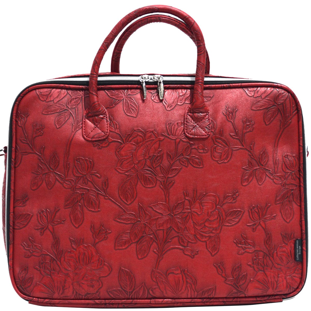 Self Handle Laptop Case - Red Emboss Rose