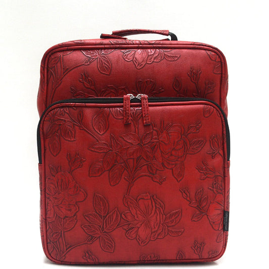 Laptop Backpack - Red Emboss Rose